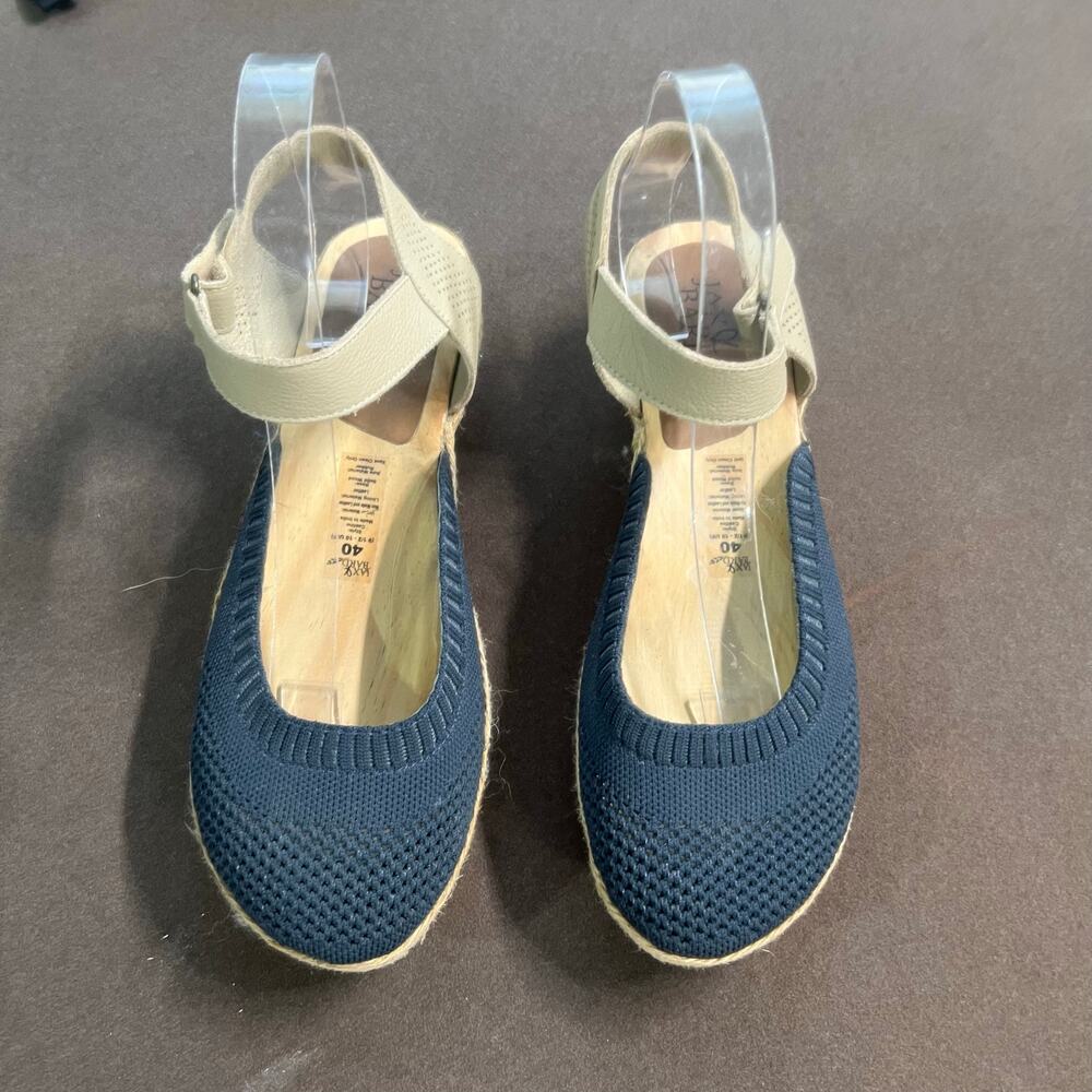 Jax & Bard Castine Knit & Leather Mary Jane Clogs Blue Wooden Women's Size EU 40 - Picture 3 of 10